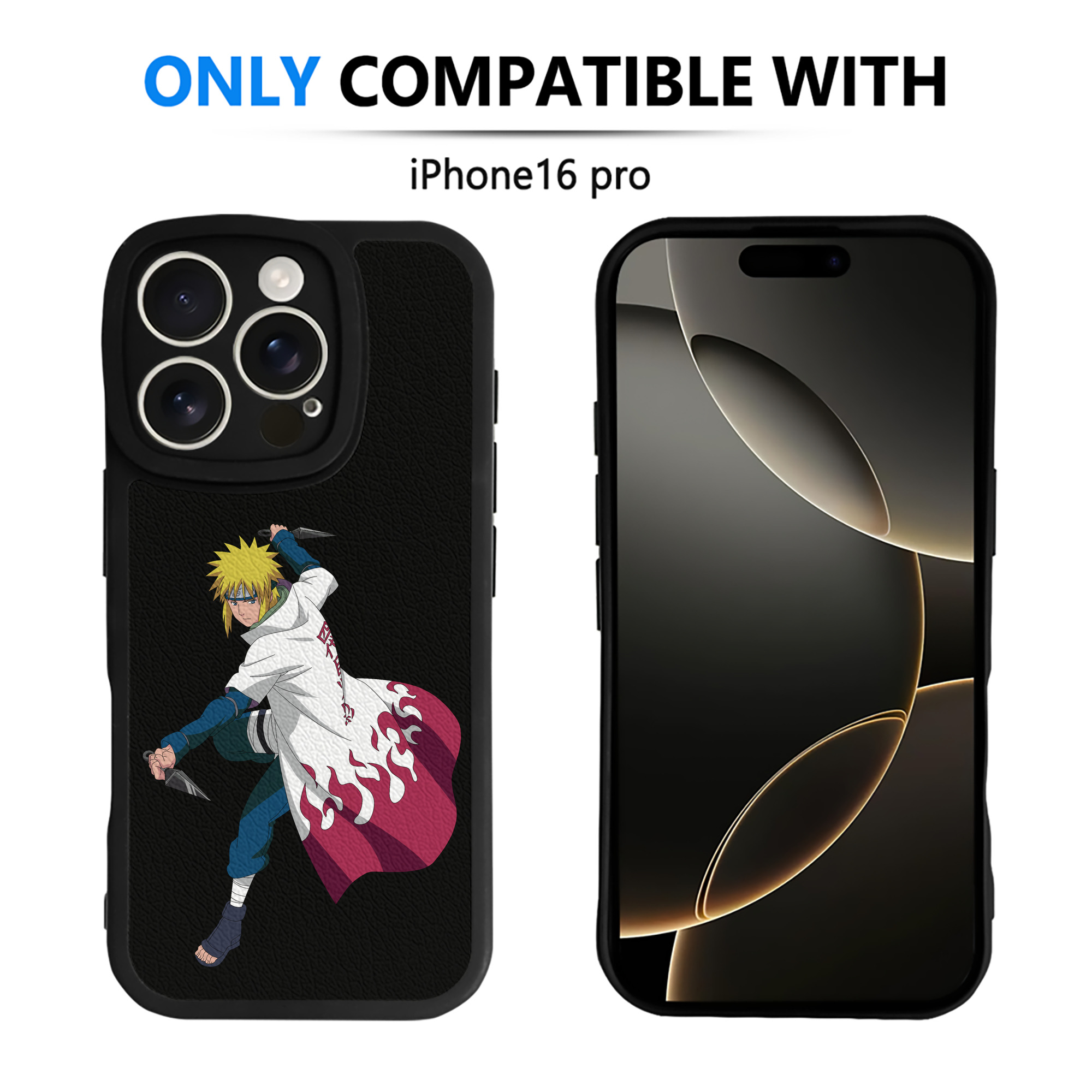 （画像用） NARUTO -ナルト- 波風 ミナト Namikaze Minato 【iPhone 16シリーズ対応】シリコンスマホケース（レザー調） 材質：シリコン